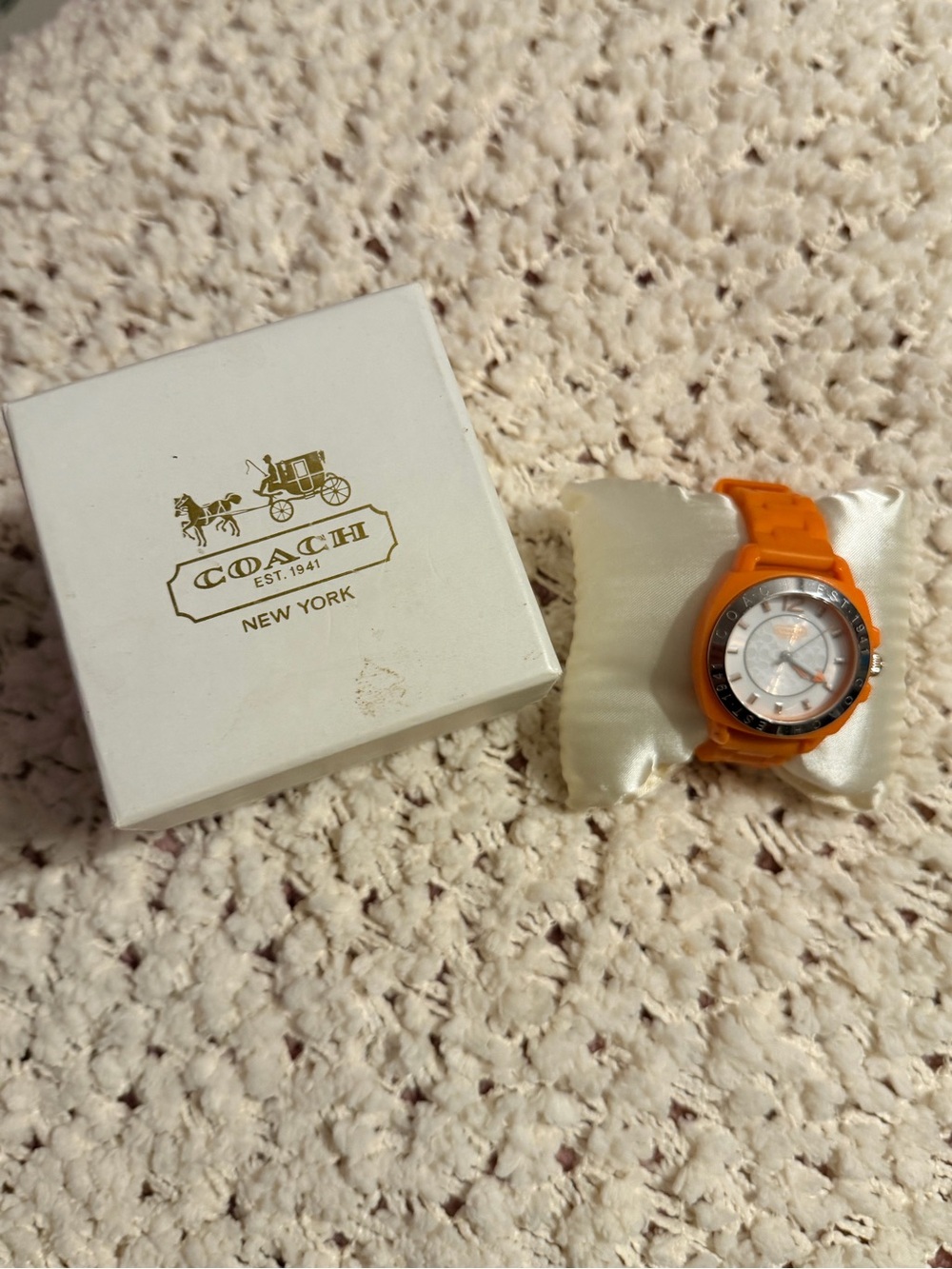 Coach Orange Silicone Watch with White Dial - Picture 3 of 7